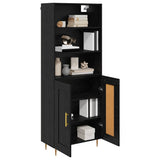 Highboard Black Oak 69.5 x 34 x 180 cm Engineered Wood 3416262