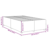 ZNTS Bed Frame without Mattress Black 120x190 cm Small Double Fabric 3284717