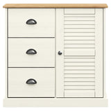 Sideboard with Drawers VIGO 78x40x75 cm White Solid Wood Pine 353200