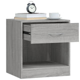 Bedside Cabinets 2 pcs with Drawer Grey Sonoma 342587