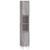 ZNTS 3 Piece Bathroom Cabinet Set Grey Sonoma Engineered Wood 3187795