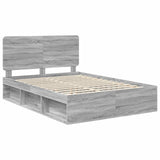 Bed Frame Grey Sonoma 140 x 200 cm Solid Pine Wood 3412484