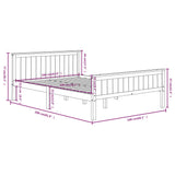 Bed Frame Grey Solid pine wood, Plywood 160x200 cm Minimalist 322206