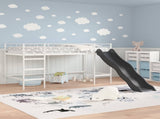 Kids'Loft Bed Frame with Slide White and Anthracite 42020783