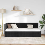 Corner Bed Frame with Headboard Black 80 x 200 cm Velvet 42016292
