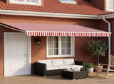 Electric Retractable Awning Red and White 4 x 3 m 3419977