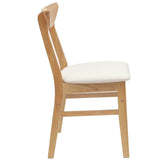 Dining Chairs 2 pcs Natural 42 x 47.5 x 81 cm Solid Rubber Wood 42020431