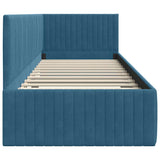 Corner Bed Frame with Headboard Blue 80 x 200 cm Velvet 42016245