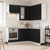 Kitchen Unit KALMAR 8 pcs Black Engineered Wood 3438372