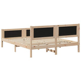 Bed frame Brown and light grey 150 x 200 cm Solid pine wood 3394313