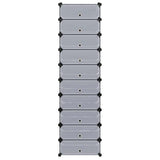 244920 Interlocking Shoe Organiser with 10 Compartments Black