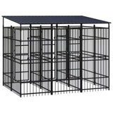 Outdoor Dog Kennel with Roof Steel 5.53 m 3097948