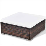 6 Piece Garden Lounge Set with Cushions Poly Rattan Brown 42742