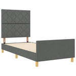 ZNTS Bed Frame Dark grey Engineered wood 90 x 190 cm 3344768
