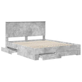 Bed Frame Concrete Grey 160 x 200 cm Engineered Wood 3411283