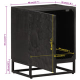 Bedside Cabinet Black 40x30x50 cm Solid Wood Mango and Iron 372004
