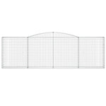 Arched Gabion Basket 400x30x120/140 cm Galvanised Iron 153526