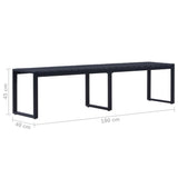 Garden Bench Black PS board 180 cm wide Durable Garden Bench 49493