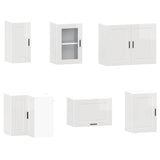 11 Piece Kitchen Cabinet Set "Porto" Gloss White Engineered Wood 3314963