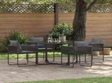 Garden Dining Set 5 pcs Black Steel 3335873