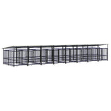 Outdoor Dog Kennel with Roof Steel 15.02 m 3124595