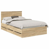 Bed Frame with Drawer Sonoma Oak 120 x 190 cm Engineer Wood 3410730