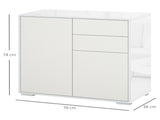 High Gloss Frame Sideboard, Push-Open Design with 2 Drawer for Living Room, Bedroom, 74H x 79W x T3398P343441