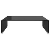 244134 TV Stand/Monitor Riser Glass Black 40x25x11 cm