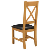 Dining Chair 2 pcs Solid Oak Wood Black 45 x 54 x 105 cm 42039169