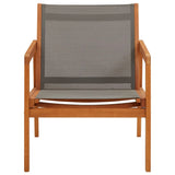 Garden Chair Grey, Natural Solid eucalyptus wood, Textilene 48697