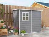 4'x5' Garden Storage Shed, Lean to Shed, Lockable Garden Shed with Window, Vent and Plastic Roof, T3398P313539