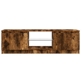 TV Cabinet with LED Lights Smoked Oak 120x30x36 cm 815708