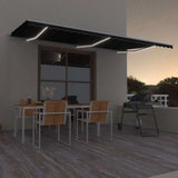 Manual Retractable Awning with LED 600x300 cm Anthracite 3068964