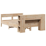 Bookcase Bed without Mattress 120x190 cm Small Double Solid Wood Pine 3322960