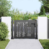 Garden Gate with Lock Black 110 x 105 cm Powder-Coated Steel 42015894