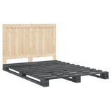 Bed Frame Grey Solid pinewood 140 x 200 cm Bed Frame 3281546