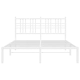 Metal Bed Frame without Mattress with Headboard White 120x190cm 376370