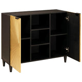 Side Cabinet Black and Gold 90 x 33.5 x 75 cm Solid Mango Wood 4017856