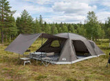 Cabin Tent with Roof Brown grey 12-Person Polyester and Steel 42029009