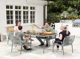 Five-Piece PE Rattan Garden Dining Set with Cushions & Stackable Chairs - Light Grey T3398P377534