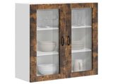 Wall Glass Cabinet LUCCA Smoked Oak 80 x 31 x 100 cm 885160