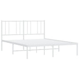 Metal Bed Frame without Mattress with Headboard White 120x200cm 352527