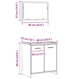 Bathroom Cabinet with Mirror Concrete Grey Engineered Wood 856041