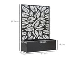 Outdoor Metal Planter, with Back Trellis - Black T3398P310900
