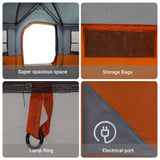 Family Tent with Roof Grey and Orange 622 x 295 x 238 cm 4100702