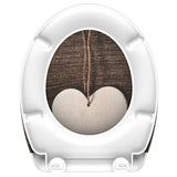 ZNTS SCHÜTTE Duroplast Toilet Seat with Soft-Close WOOD HEART Printed 435107