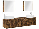 Bathroom Cabinet Set 5 pcs Smoked Oak Engineered Wood 3406571