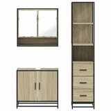 3 Piece Bathroom Furniture Set Sonoma Oak Engineered Wood 3301156
