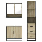 3 Piece Bathroom Furniture Set Sonoma Oak Engineered Wood 3301156