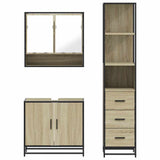 3 Piece Bathroom Furniture Set Sonoma Oak Engineered Wood 3301156